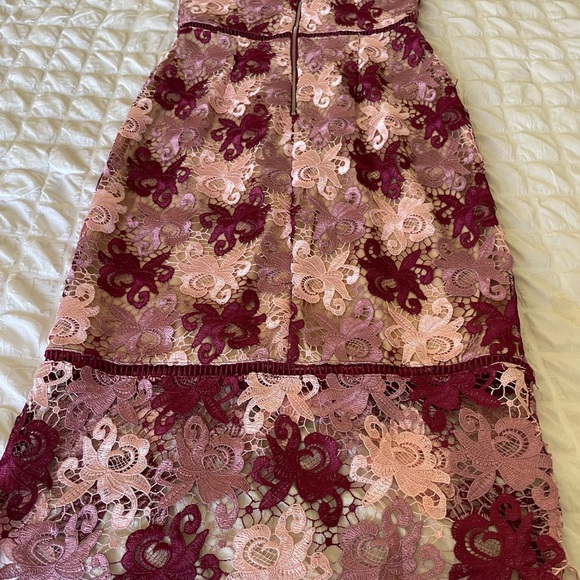 Lulu's Burgundy and Pink Lace Dress - Picture 6 of 11